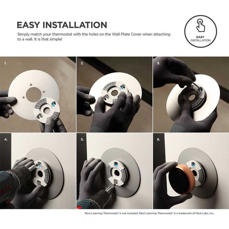 Elago  Aluminum Wall Plate Cover Suitable for Google Nest Thermostat Wall Plate Compatible with Nest Learning Thermostat 1st/2nd/3rd - Black