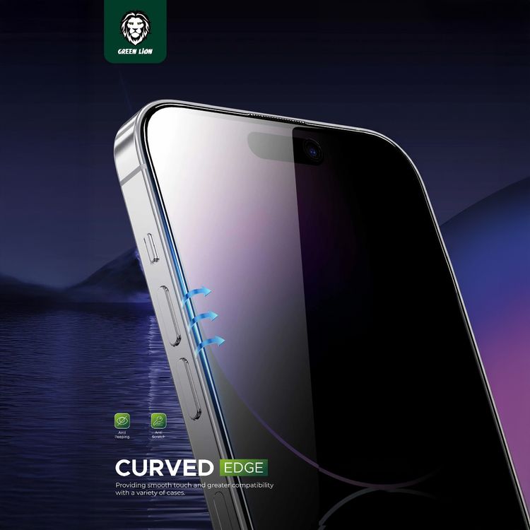 Green Lion 9H Steve Privacy Screen Protector for iPhone 15 Pro, Anti-Peeping for Side View Blocking, Anti-Fingerprint & Anti-Scratch, Grease Resistance, Bubble-Free Installation - Black