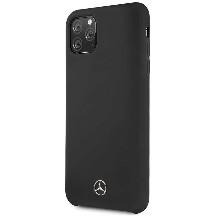CG Mobile Mercedes Benz Liquid Silicone For iPhone 11 Pro (5.8") Officially Licensed, Shock Resistant, Scratches Resistant, Easy Access to All Ports - Black