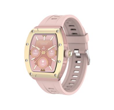Levelo Spectrum Ladies Smart Watch with 1.76" Touch Screen Size, Aluminum & ABS Material, 300mAh Battery Capacity, Up to 6 Days Working Time, Up to 20 Days Standby Time, Built-in Microphone & Speaker - Pink / Gold