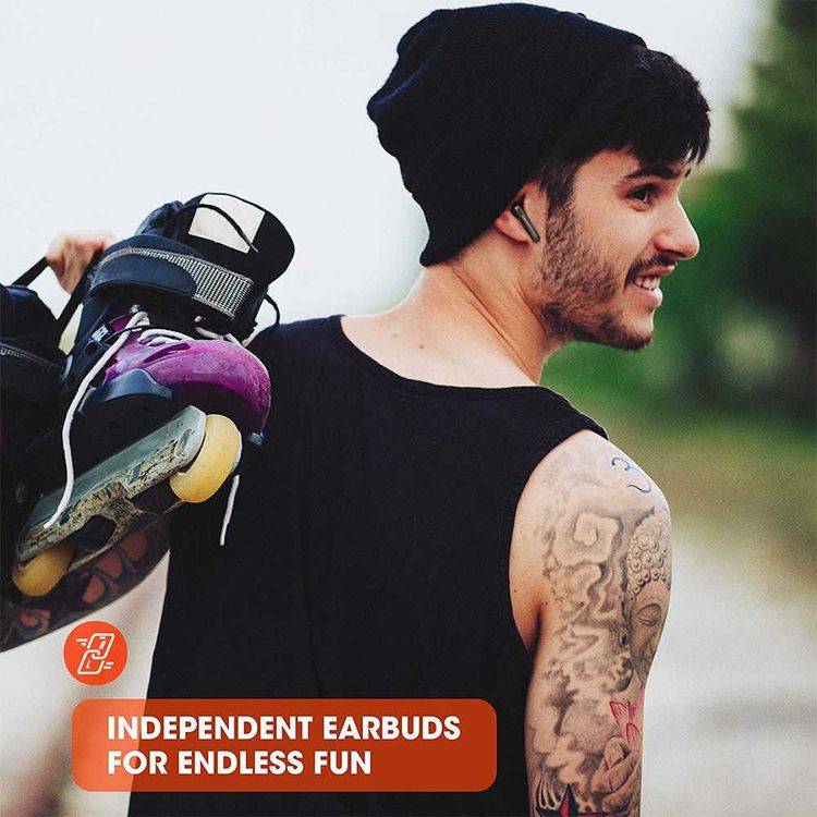 JBL T225 True Wireless Earbud Headphones, Pure Bass Sound, Bluetooth, 25-hours Battery Life, Dual Connect, Native Voice Assistant - Ghost Black