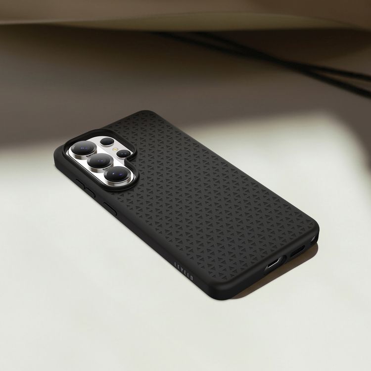 Levelo Flora MagSafe Liquid Silicone Case for Samsung S26 Ultra, Shock-Resistant Bumper, Premium Silicone Grip, Metal Frame for Camera & Buttons, Drop Protection - Black  