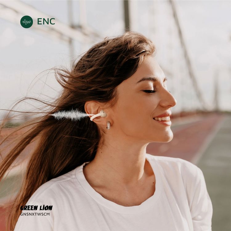 سماعات الأذن Green Lion Sonix Clip مع إلغاء الضوضاء البيئية، حتى 6 ساعات من التشغيل، نطاق نقل 10 أمتار، تصنيف مقاومة الماء IPX5، تحكم باللمس - لون كريمي