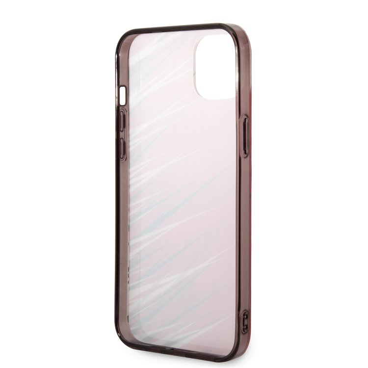 Ferrari PC/TPU Case with Double Layer Grass Print iPhone 14 Plus Compatibility - Red