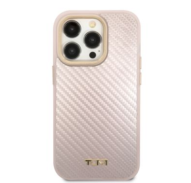 Tumi HC Aluminium Carbon Pattern Case For iPhone 14 Pro - Pink