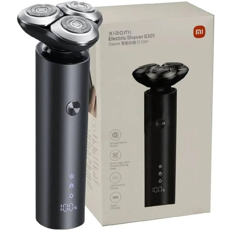 Xiaomi Electric Shaver S301, 90 Days Battery Life, 2 Hours Charging Time, Type-C Charging Port, Smart Speed Control - Black