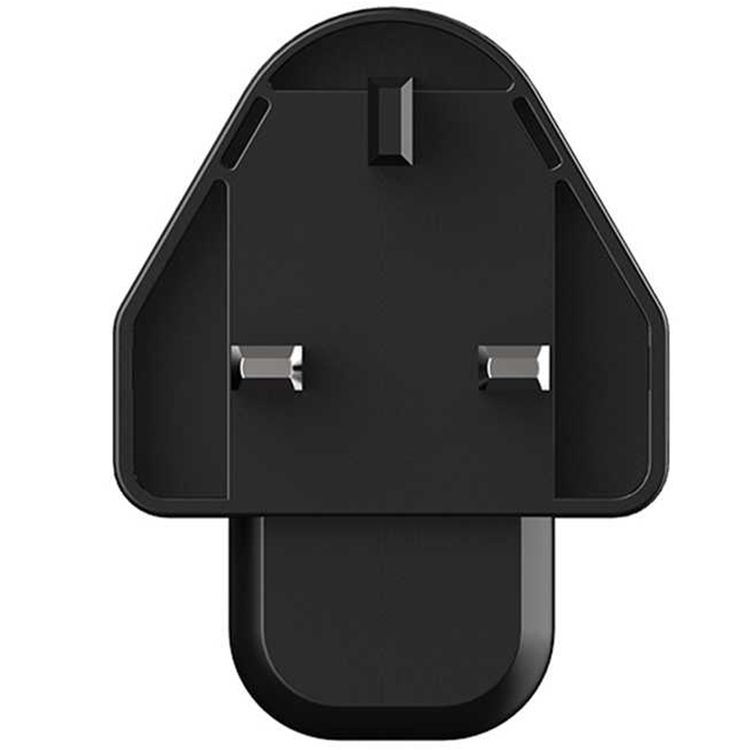 Powerology Compact 3-Output UK GaN Charger with 65W Power Delivery, Laptop Charging Compatibility, Reliable Companion, 0%-60% Charge in 35 Minutes - Black