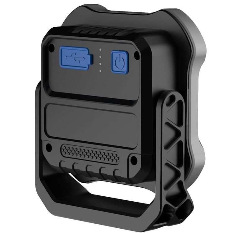 Powerology Brillite 3600mAh Work Light with 360° Rotatable Stand, 3600mAh Battery, Aluminum Alloy & ABS Material, 2000 Lumens Brightness, Dual Hooks & Tripod Mount, Dual Light Modes, USB-C Charging Port, Up to 20 Hours Working Time - Black