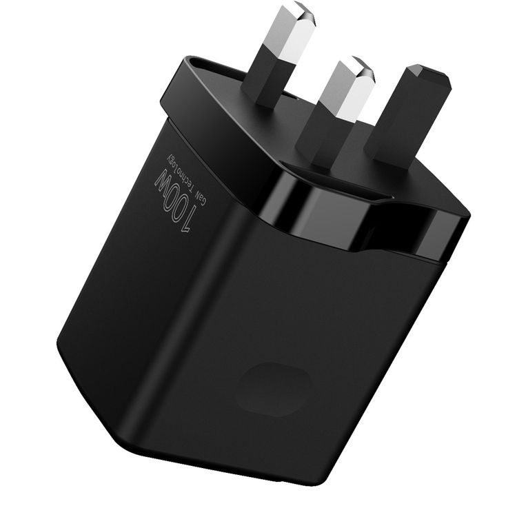 Porodo GaN Wall Charger with USB-C to USB-C Cable, Single USB-A & Dual USB-C Ports, 100W Power Delivery, Built-in Safeguards, Fast Charge Support, Multiple Device Charging, Digital Display - Black