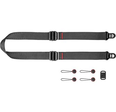 Peak Design SLLBK3Black  Slide lite Camera Strap, nylon webbing, strong, removable anchor connectors - Black