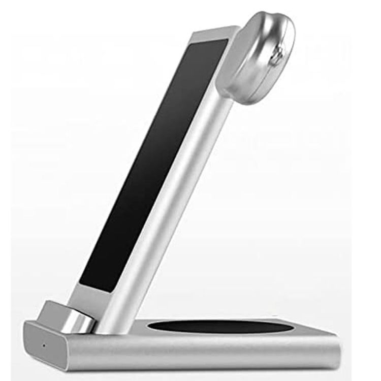 Coteetci CS5700 3 in 1 Aluminum Multifunctional Wireless Charging Base - Silver