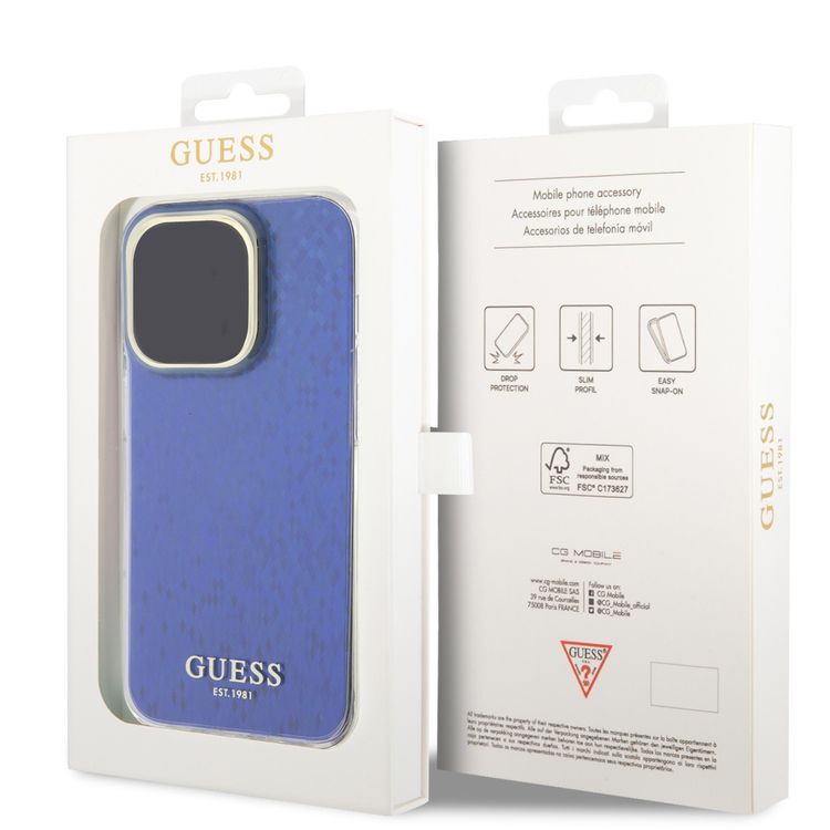 Guess IML Case with Faceted Mirror Disco Pattern - Purple - iPhone 15 Pro