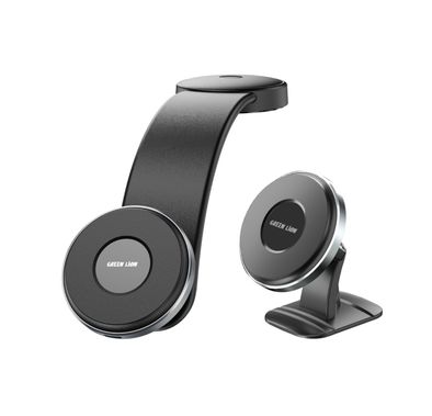 Green Lion 2in1 Magflex Wireless Car Charger, Fast Charge, MagSafe Compatible, Strong 3M Glue, Easy Installation, Power Delivery Up to 15W, Type-C Connector Port,  360° Rotation - Black
