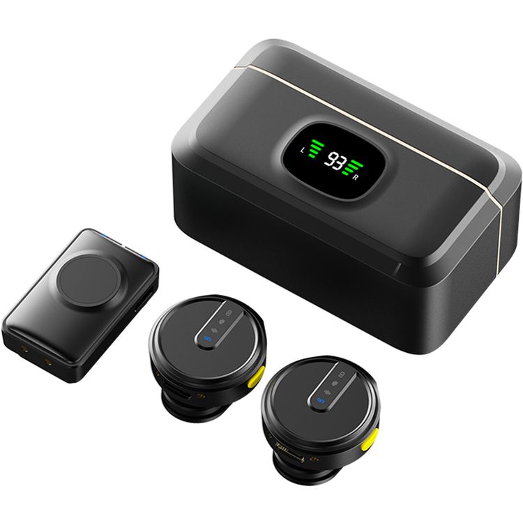 Green Lion GLM Wireless Microphone Lite with Environmental Noise Cancellation, ×2 Microphones, One Receiver, Up to 7 Hours Working Duration, 360° Pick Up, Compact & Portable, Up to 20m Transmission Distance, USB-C Interface, 4 Times Charging Case Time - Black