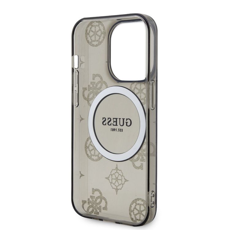 Guess Magsafe IML Case - Gold Black - iPhone 15 Pro