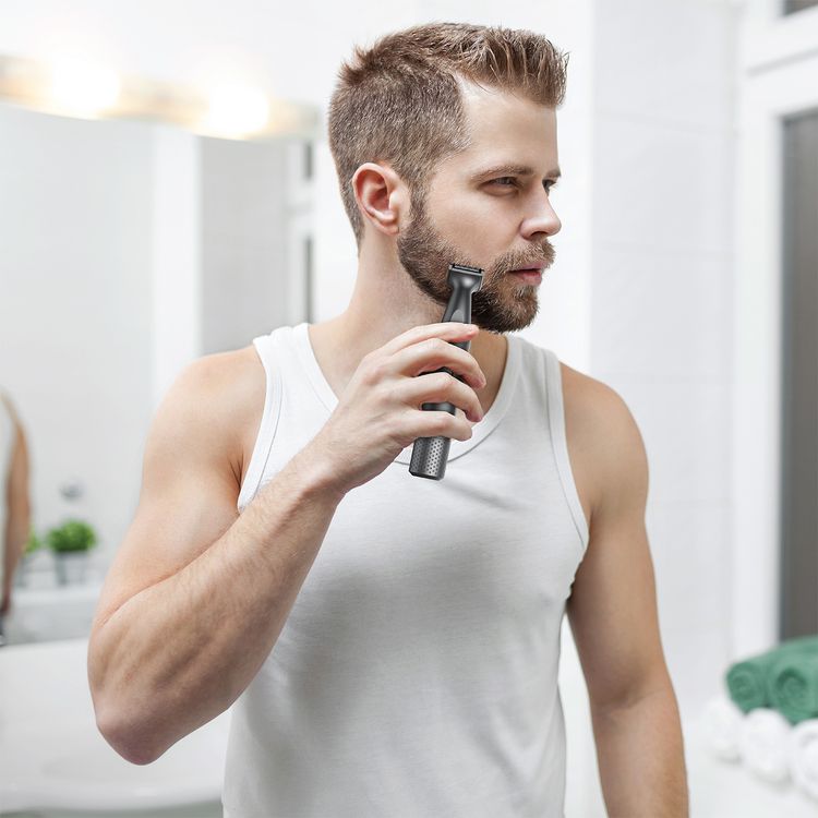 Green Lion 3-in-1 Grooming Kit with 3 Replaceable Heads, 6500RPM Motor Speed, Stainless Steel Blade Material, Suitable for Face, Nose & Eyebrows, Brush & Oil Bottle Included - Silver