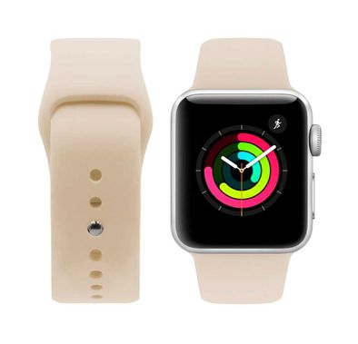 Porodo Silicone Watch Band Compatible For Apple Watch 44mm / 42mm - Light Brown