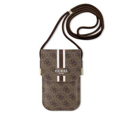 Guess US Wallet with Strips & 4G Design, High-Quality Eco-leather Material, Versatile Appeal, Compact Design, Multiple Card Slots, Bill Compartment, Secure Closure - Brown