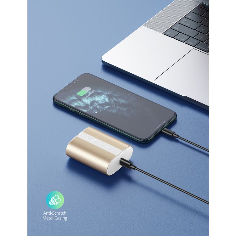 RAVPower 2-Port PD Pioneer Mini Power Bank 10000mAh 18W Fast Charging, Pocket Size Portable Charger Design, USB-C Universal Port, Anti-Scratch Metal Casing