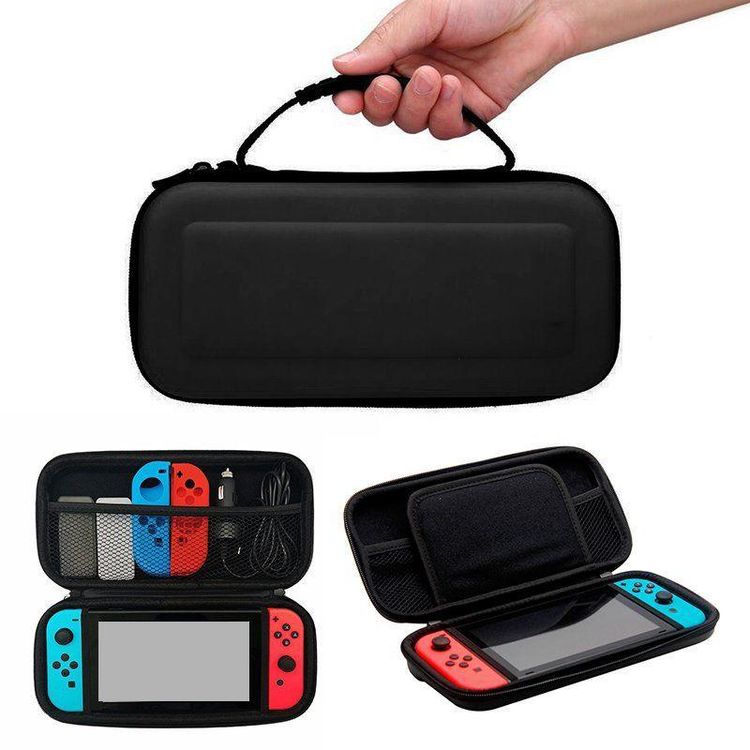 AhaStyle PT33_BK Nintendo Switch PU/EVA Case Portable Travel Carrying Bag Ultra Slim Professional Protective Felt Pouch/Bag - Black