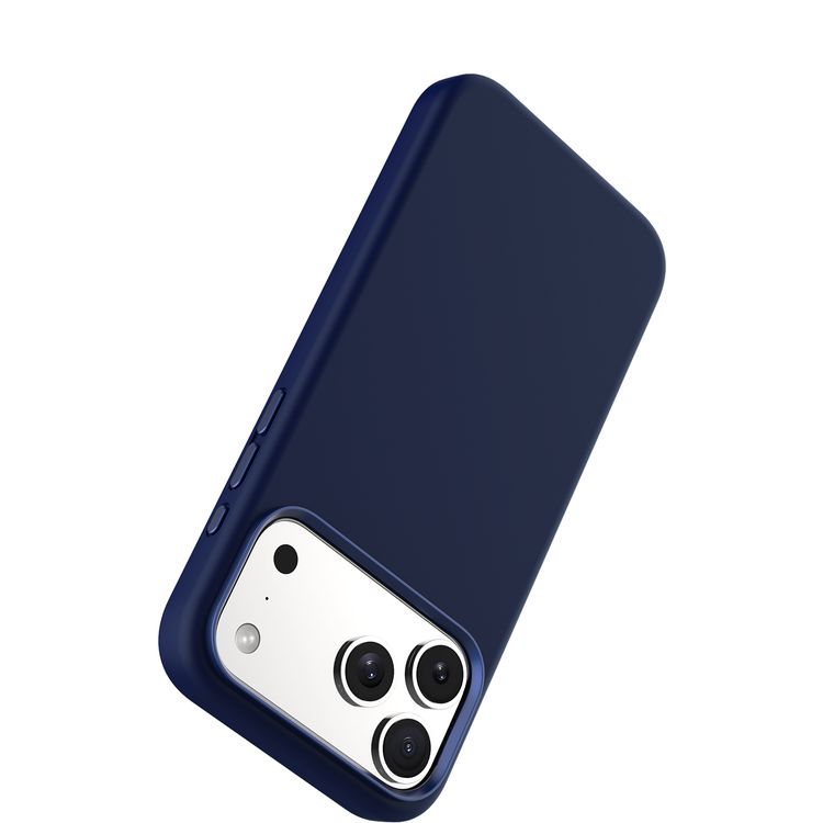 Levelo Iris MagSafe Liquid Silicone Case for iPhone 17 Pro Max, Strong Magnets, Drop-Tested, Aluminum Alloy Frame for Camera & Buttons, Shock-Resistant Bumper, Premium Silicone Grip - Dark Blue
