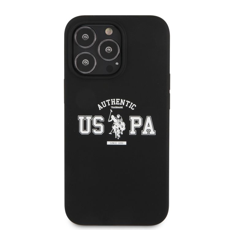 CG MOBILE U.S. Polo Assn. Liquid Silicone Authentic Logo for iPhone 13 Pro Max (6.7") Shock Absorption Protective Suitable with Wireless Chargers Officially Licensed Black