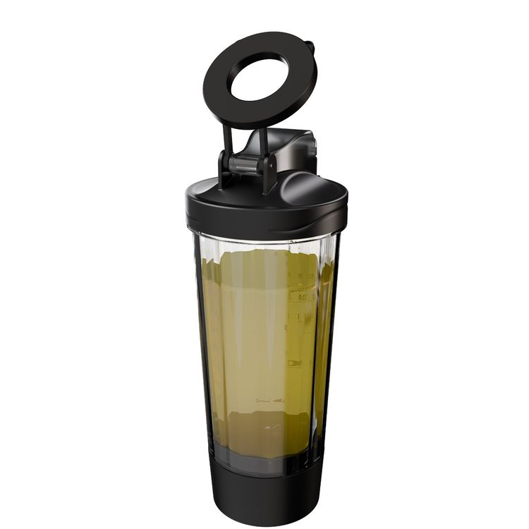 Porodo Lifestyle Grip & Mix Protein Shaker Bottle with Magnetic Phone Holder, 700mL Capacity, Powerful Shaking Function, Long Battery Life, BPA-Free, 7500 RPM Motor Speed, 600mAh Battery Capacity - Black