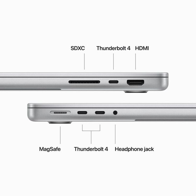 Apple MacBook Pro M3 chip 14 inch with 8-core CPU and 10-core GPU, 8GB, 1TB SSD (Arabic/English) - Silver