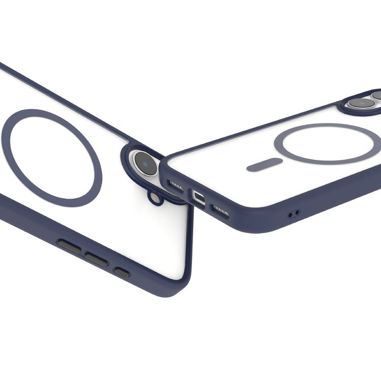 Levelo MagSafe Solo Case for iPhone 16, Clearview Technology, 3H Scratch Resistance, Hybrid Construction - Deep Blue