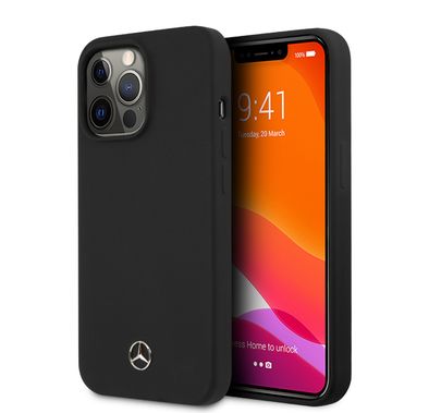 CG MOBILE Mercedes Benz Liquid Silicone Case with Microfiber Lining Compatible for iPhone 13 Pro Max (6.7") Anti-Scratch, Easy Access to All Ports, Drop Protection