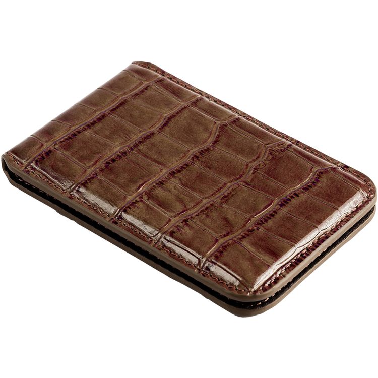 Green Lion Mag Wallet Holder with Genuine Leather Material, Phone Holder, Multiple Pockets, Powerful magnet, Strong & Slim Design - Brown