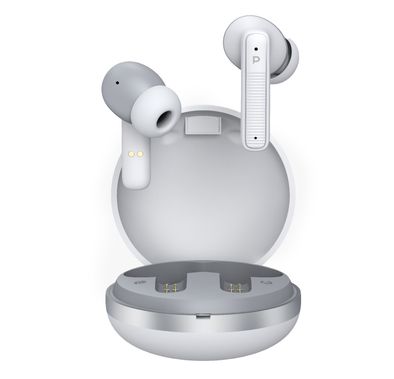 Powerology TWS Earbuds with Quad Mic ENC, 6h Playtime, Bluetooth 5.3, 30minutes Charging Time, 10m Transmission Distance, Type-C Port, Smart Touch Control, Wireless Charging - White