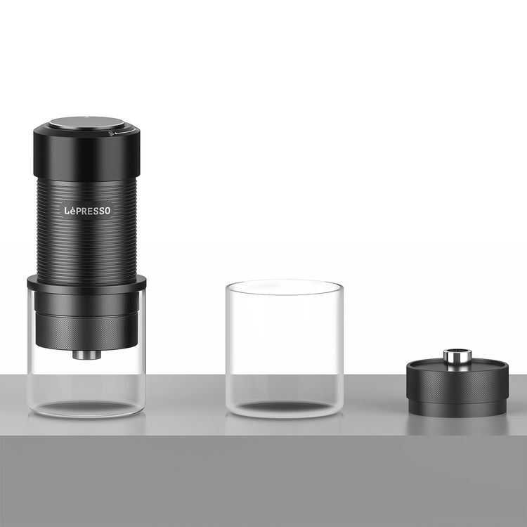 LePresso Professional Hand-Press Espresso Maker with 9 Bar Pump Pressure, Standard 51mm Portafilter, 80mL Water Tank Capacity, 15-18g Coffee Powder Capacity, 304 Stainless Steel & Aluminum Alloy Materials, Travel-Friendly Design, 2 Cups of Espresso - Black