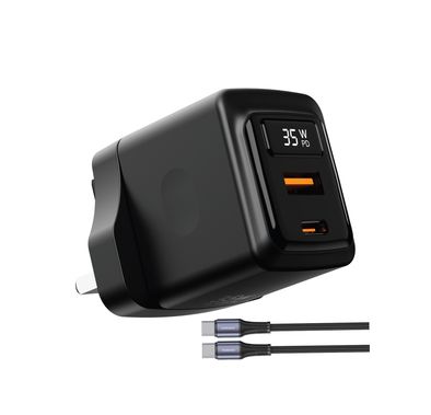 Porodo GaN Wall Charger with USB-C to USB-C Cable, USB-A ...
