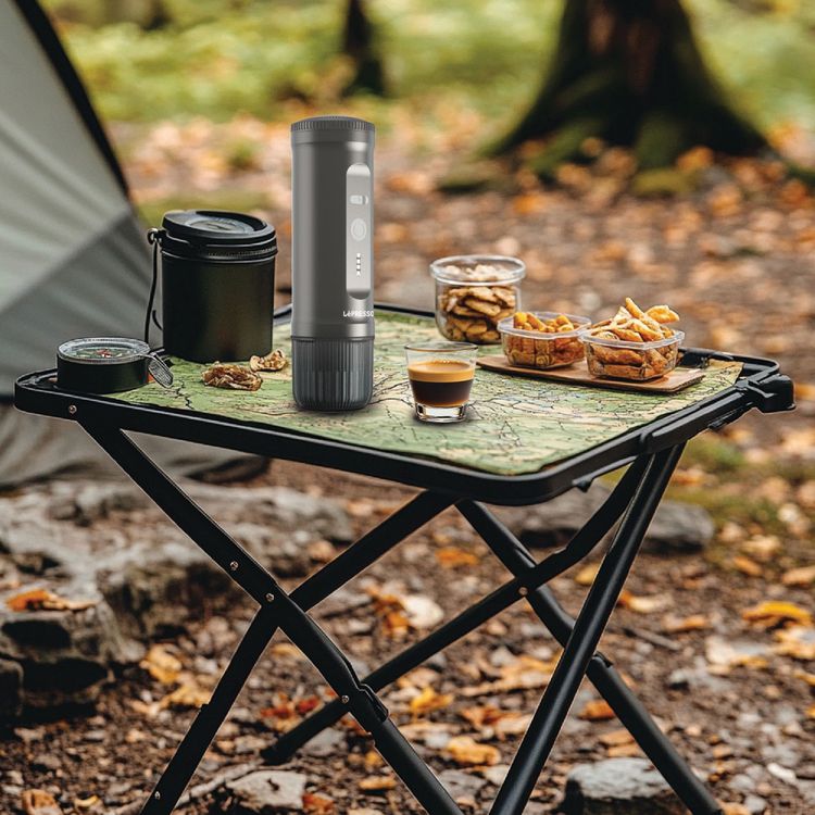 LePresso Portable 2-in-1 Espresso Maker with Heating Function, 3-4 Minutes Brewing Time, 65mL Capacity, Coffee Powder & Nespresso Capsules Compatibility, 95W Rated Power, Stainless Steel Water Tank - Gray