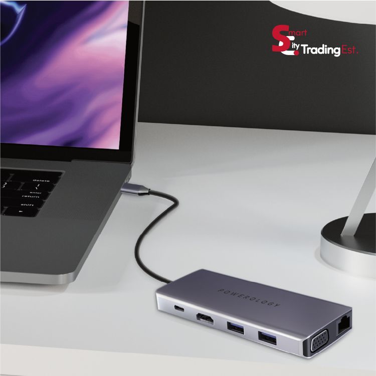 Powerology 11-in-1 USB-C Hub - Gray