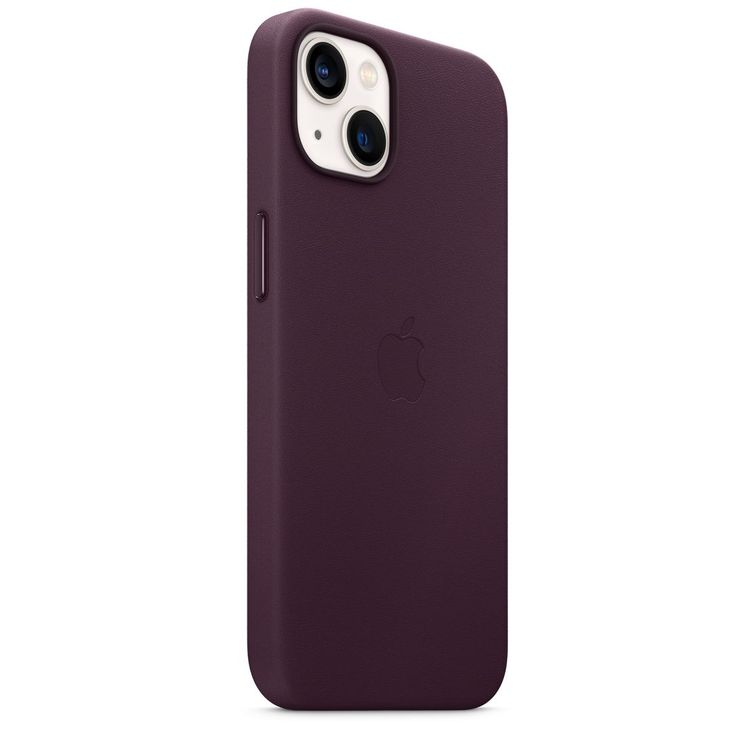 Apple Leather Case with MagSafe Compatible for iPhone 13 (6.1") - Dark Cherry