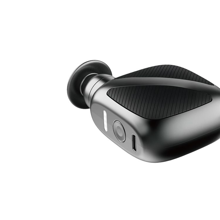 Porodo Lifestyle Pocket-Sized Muscle Relief Massager with Customizable Speed Settings, Quiet Operation Technology, 4 Speed Levels, 15 Minute Auto Shut-Off, 3 Interchangeable Heads  - Gray