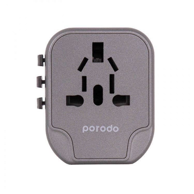 Porodo Dual USB Port Universal Travel Adapter 2.4A - Black 