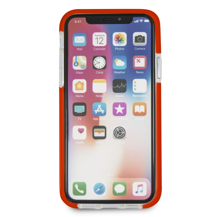 CG Mobile Ferrari Shockproof Transparent Hard Case for iPhone X - Red