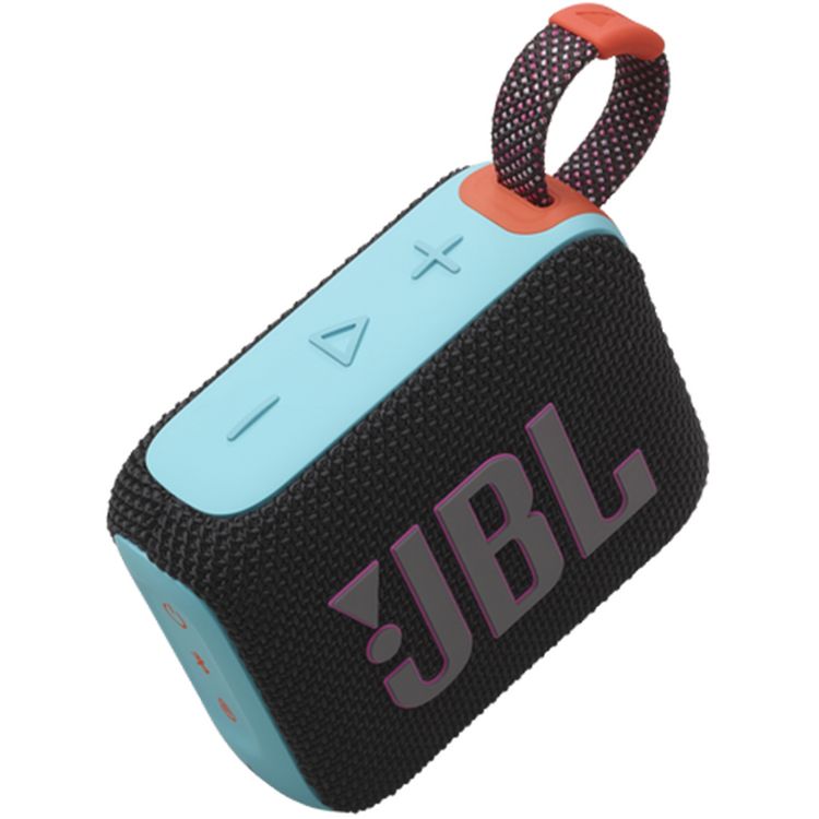 JBL Go4 Portable Wireless Speaker, 7 Hours Music Play Time, Water Proof & Dust Proof, Bluetooth Version 5.3, Rechargeable Battery, Vibrant Color Options, JBL Pro Sound - Black / Orange