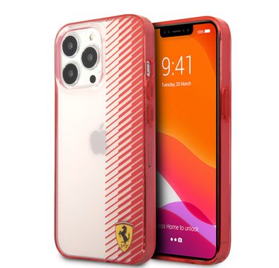 CG MOBILE Ferrari Transparent Hard Case Gradient Print Logo Compatible for iPhone 13 Pro Max (6.7") Scratches Resistant, Easy Access to All Ports