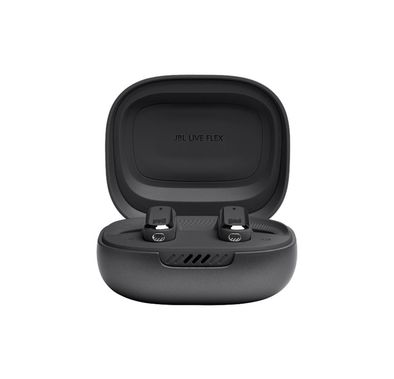 JBL Live Flex True Wireless Earbuds with Adaptive Noise Cancelling, Water & Dust Resistant, Touch Control, Built-in Microphone, Voice Assistant Integration, Multi-Point Connection, JBL Signature Sound - Black