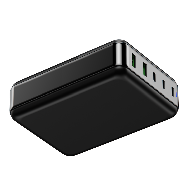 Powerology 200W GaN Charging Terminal Simultaneous Fast-Charging for Multiple Devices - Black