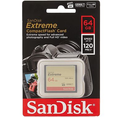 SanDisk Extreme 64 GB UDMA7 CompactFlash Card - Black/Gold, 64 GB