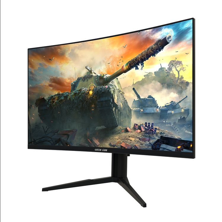 Green Lion ENGIMA 27'' Gaming Monitor with 1080P Full HD Resolution, 1800R Curved Screen, Ultra-Slim Bezel, 5ms Blur-Free Motion, Adjustable Height, Built-in Cable Hook, Wall-Mount Ready, AMD FreeSync, VA Panel Type - Black
