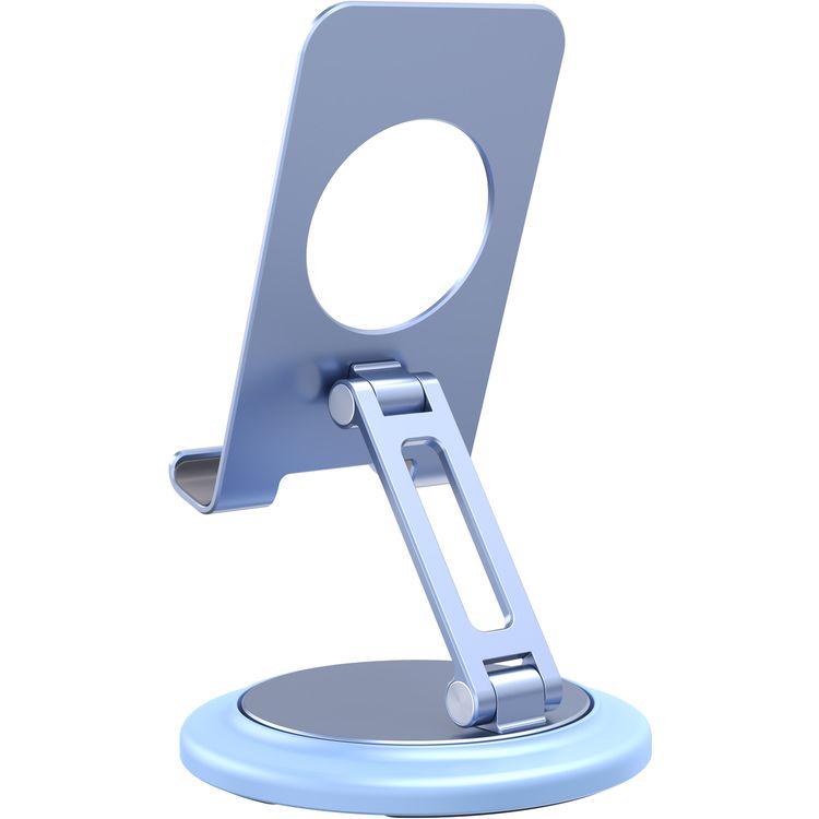 Porodo Phone Stand with Aluminum Alloy, 360° Rotation, Adjustable Angle  - Blue