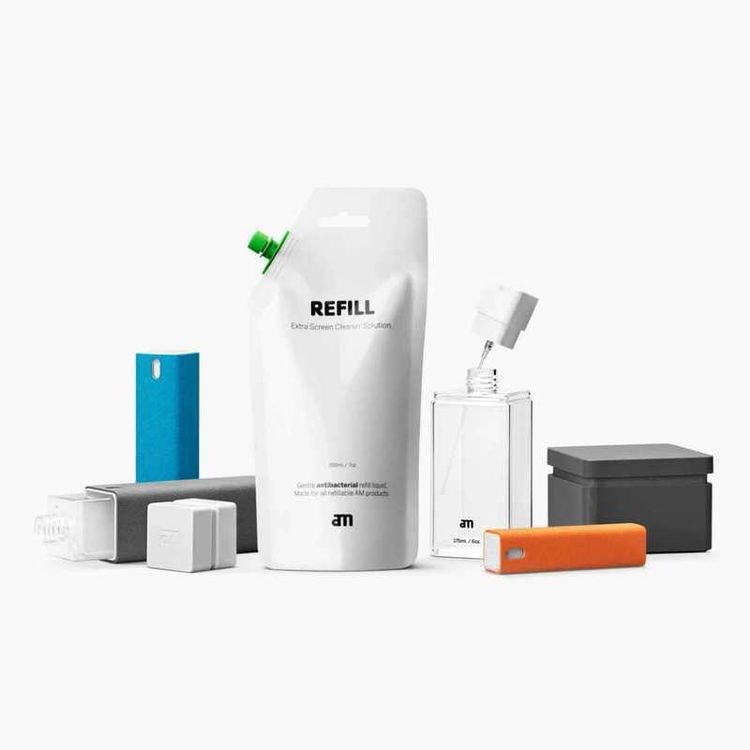 AM Refill Screen Cleaning Solution, Refill Liquid for All Refillable AM, Gentle & Eco-Friendly, Ideal for Phones, Tablets & Touch Screen, Removes All Microbes & Bacteria