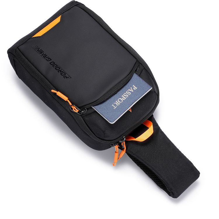 Porodo Gaming Cross Body Bag with Water-Resistant Material, Adjustable Shoulder Strap, Secure Device Storage, Padded Back Panel, Type-C Charging Port - Black 