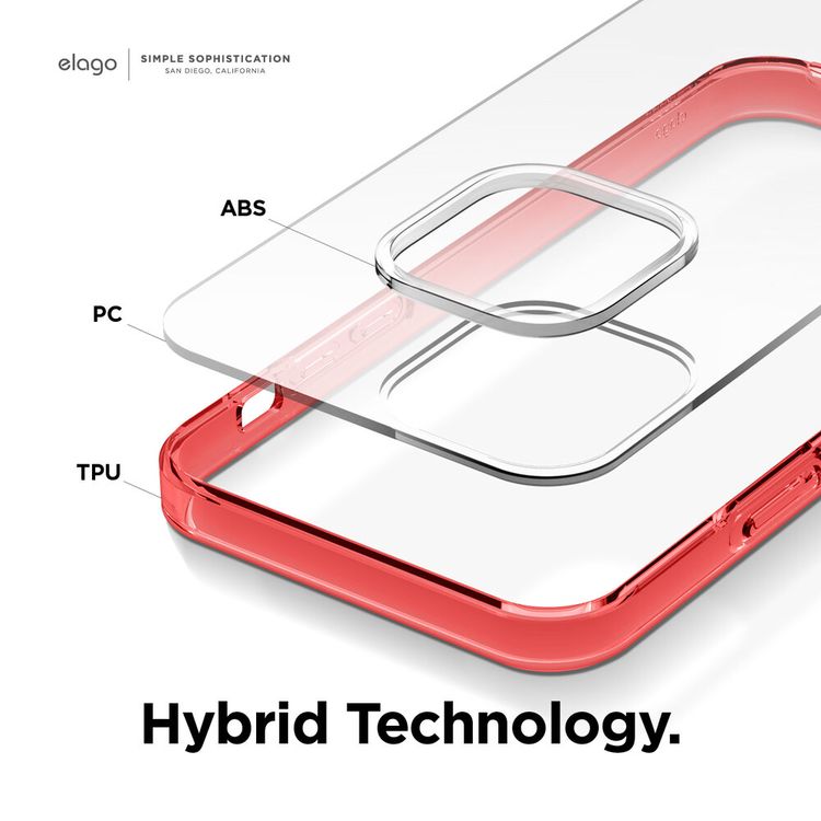 Elago Hybrid Case Compatible w/ iPhone 12 Mini (5.4")Ultimate Protection, Raised Bezel for more Protection, Supports Wireless Charge, Anti-Yellowing, Shock Absorbing Design-Red